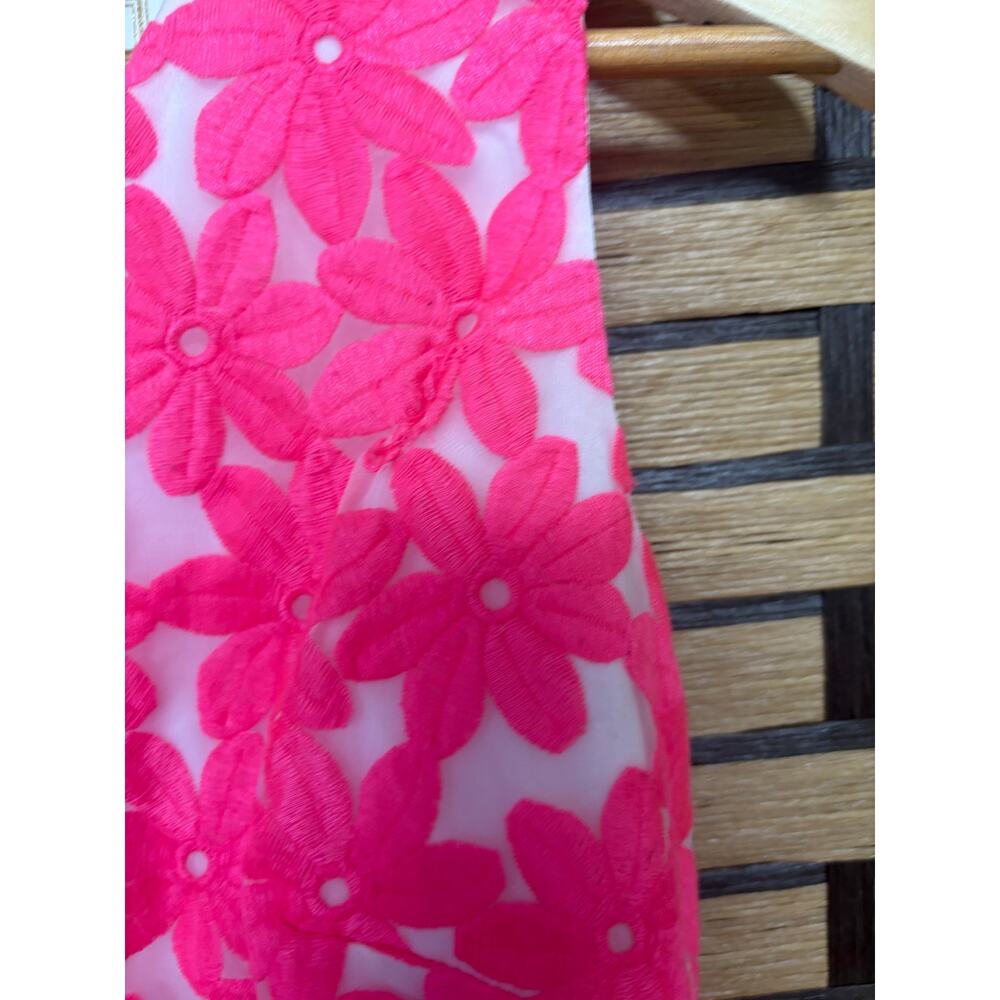 Sail To Sable Hot Pink Floral Embroidered Dress Size 4 - Picture 6 of 8